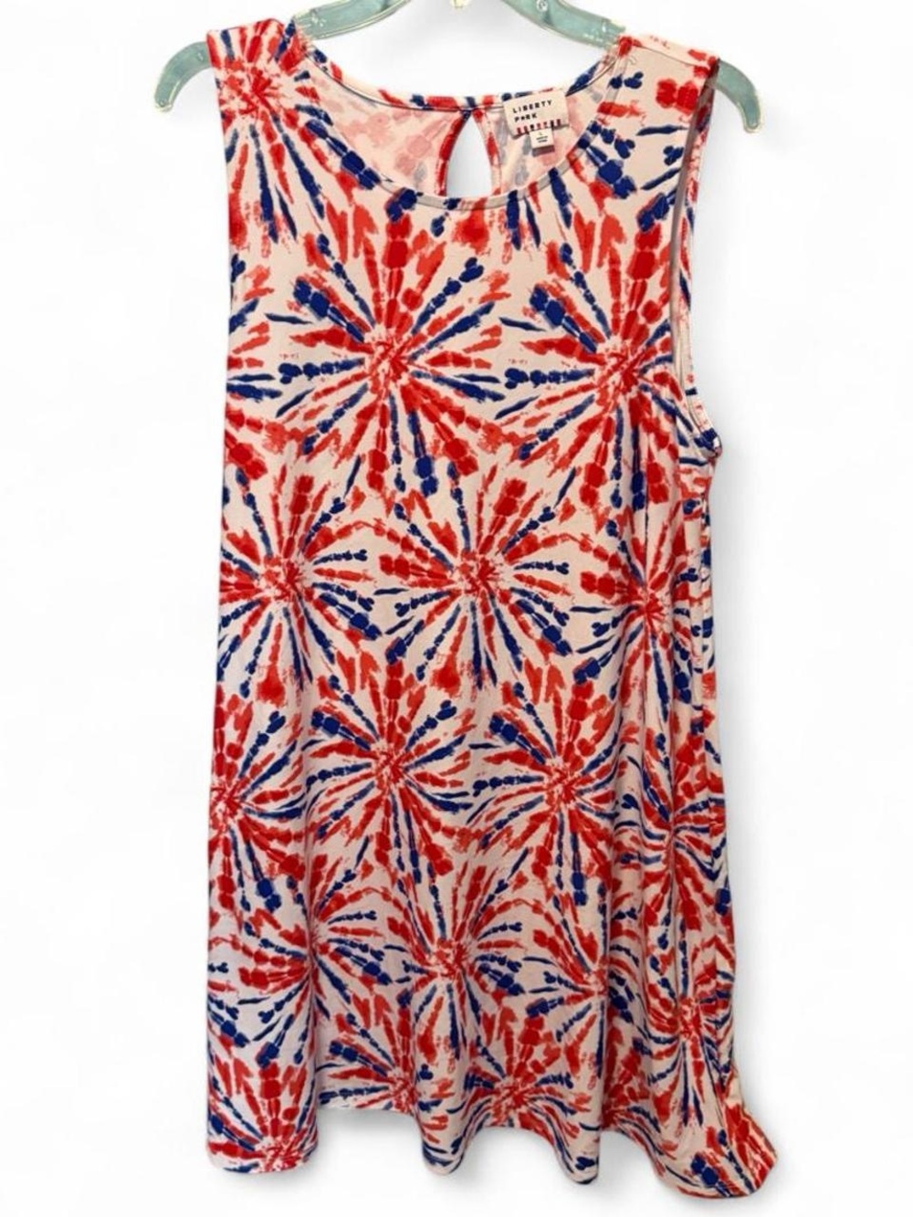 Liberty Love Red & Blue Tie-Dye Tank - Sleeveless Swing Top